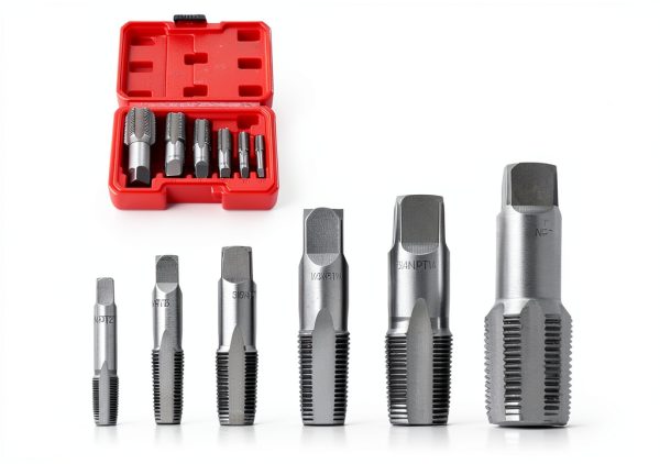 NPT Pipe Tap Set 6-Piece by Sanpyl Carbon Steel Hand Threading-0