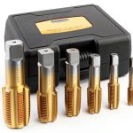 NPT Pipe Tap Set AMTOVL 6‑Piece Titanium‑Coated GCr15 Steel-0