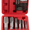 6-Piece NPT Pipe Tap Set, 1", 3/4", 1/2", 3/8", 1/4", 1/8" NPT Tap Set, Precision Carbon Steel Hand Threading Plumbing Tap Set for Clean Accurate Threads-0