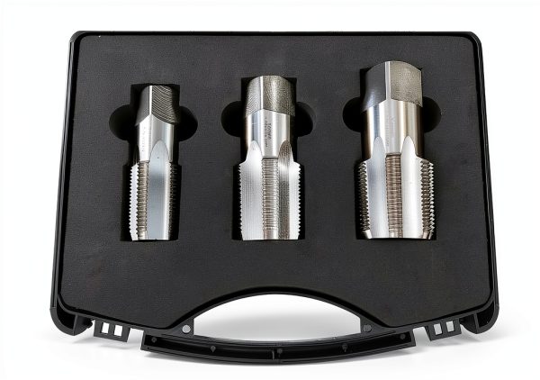 Yamesh NPT Pipe Tap Set Carbon Steel 1"-1½" Right Hand Three Piece-4