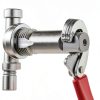 6-Piece NPT Pipe Tap Set, 1", 3/4", 1/2", 3/8", 1/4", 1/8" NPT Tap Set, Precision Carbon Steel Hand Threading Plumbing Tap Set for Clean Accurate Threads-6