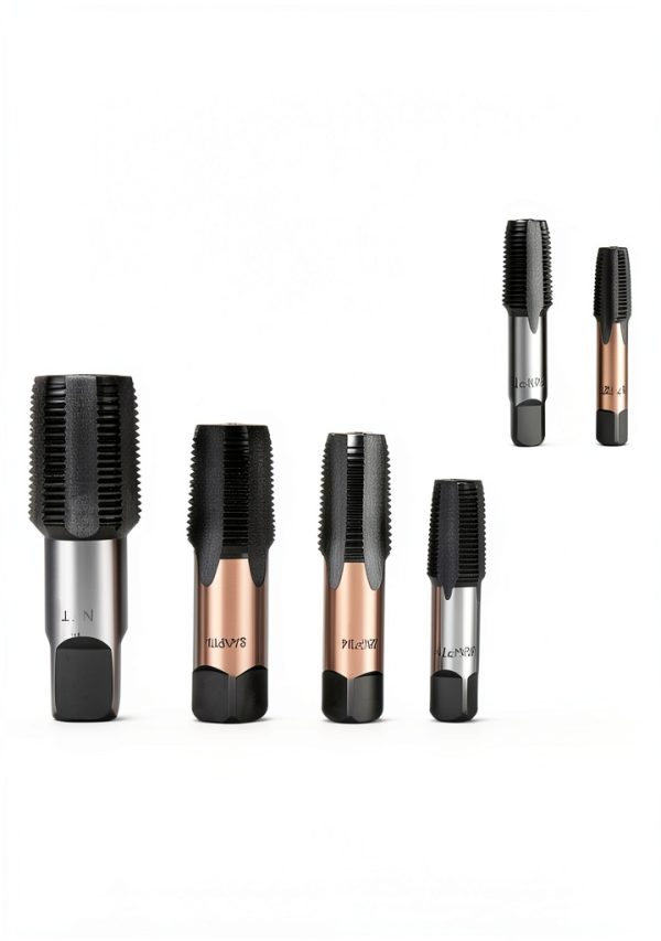 6-Piece NPT Pipe Tap Set, 1", 3/4", 1/2", 3/8", 1/4", 1/8" NPT Tap Set, Precision Carbon Steel Hand Threading Plumbing Tap Set for Clean Accurate Threads-2