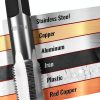 6-Piece NPT Pipe Tap Set, 1", 3/4", 1/2", 3/8", 1/4", 1/8" NPT Tap Set, Precision Carbon Steel Hand Threading Plumbing Tap Set for Clean Accurate Threads-3